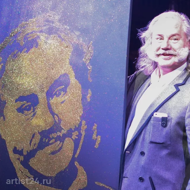 Шоу «Золотой песок» — портрет блёстками — шаржист, фото 2
